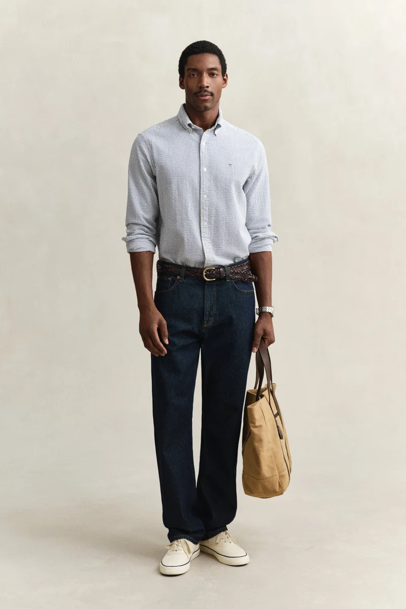 Regular Seersucker Stripe Shirt